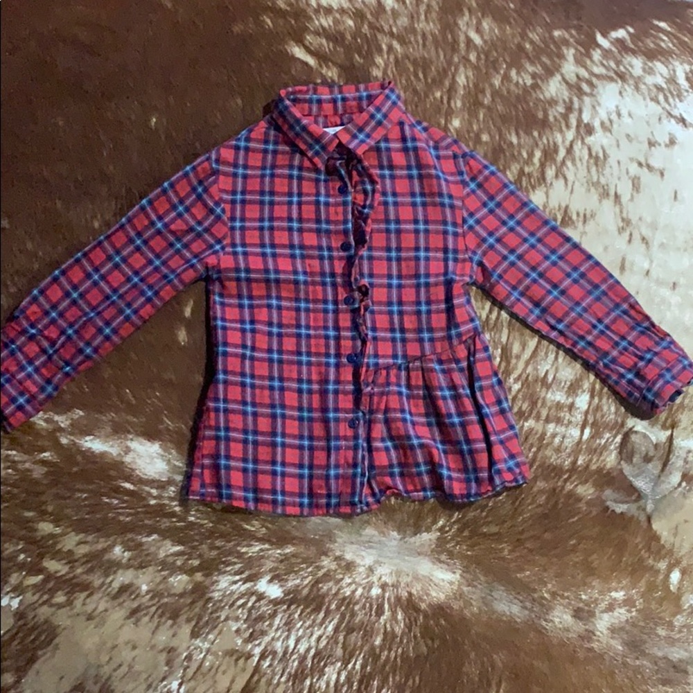 Girl’s Ruffle Button Down Top